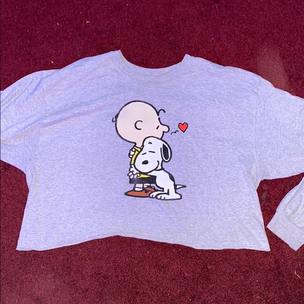 Charlie Brown Long Sleeved *LONG* Crop Top
